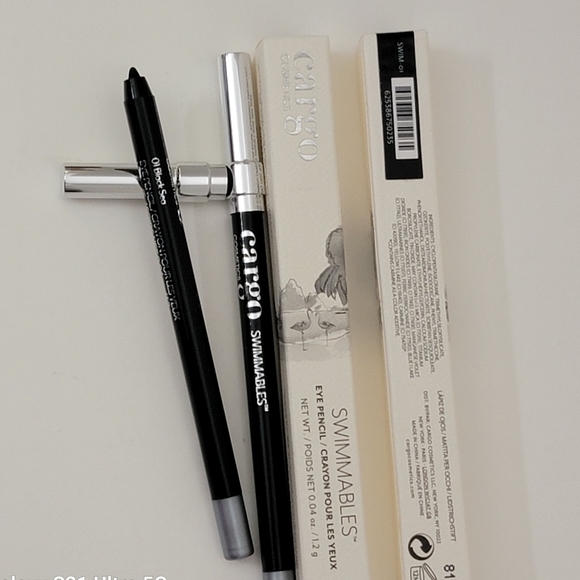 2 pk CARGO SWIMMABLES Eye Pencil 0.04 oz BLACK SEA NEW IN BOX - Picture 2 of 5
